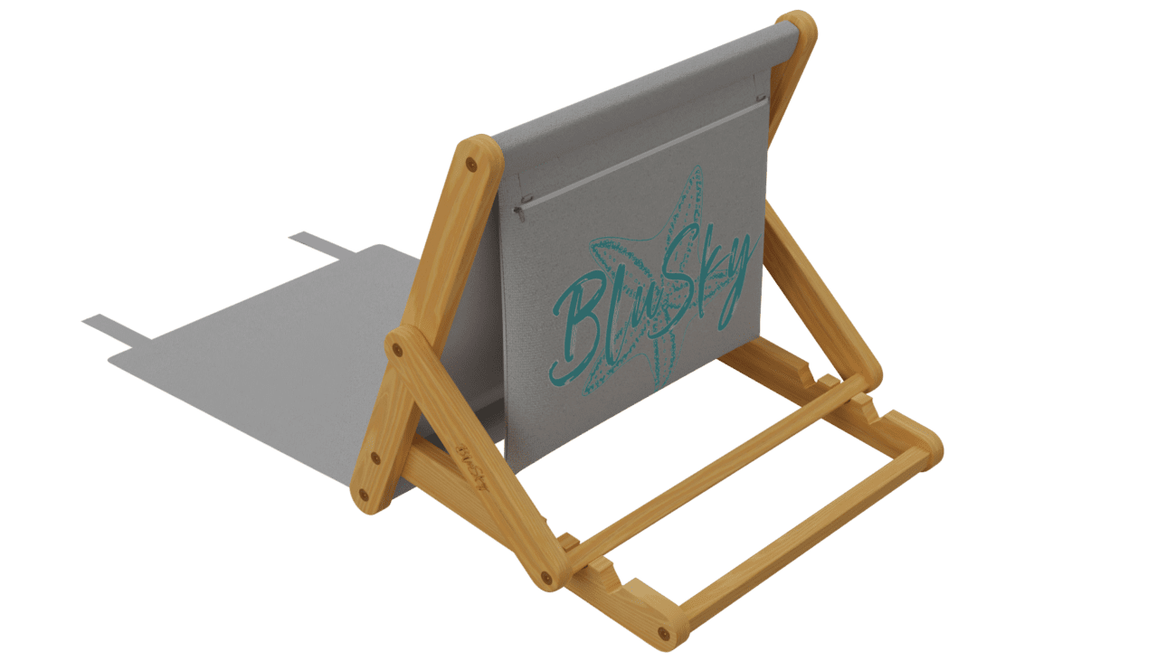 Blue Sky Chair Three Quarter Back View